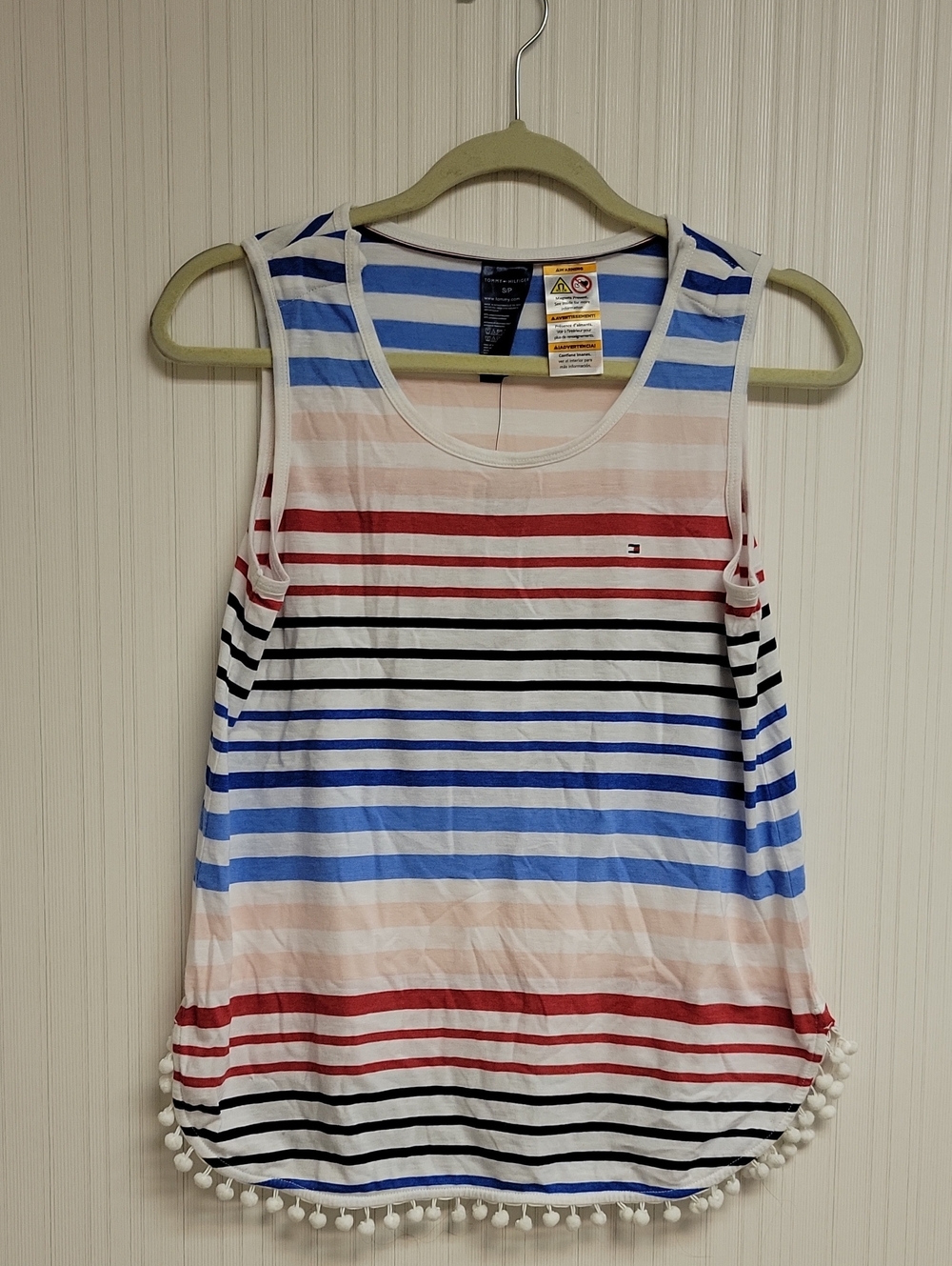 Tommy Hilfiger Striped Sleeveless  Adaptive Tank Top Small New Coastal Grandma